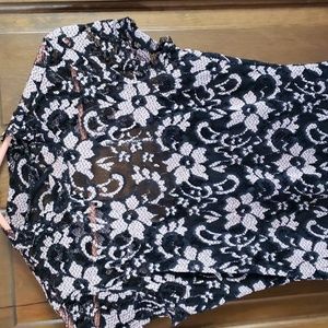 Black and Pink Lace Juniors Dress